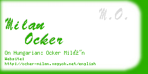 milan ocker business card